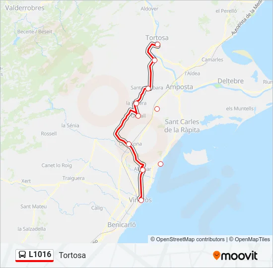 L1016 Bus Line Map