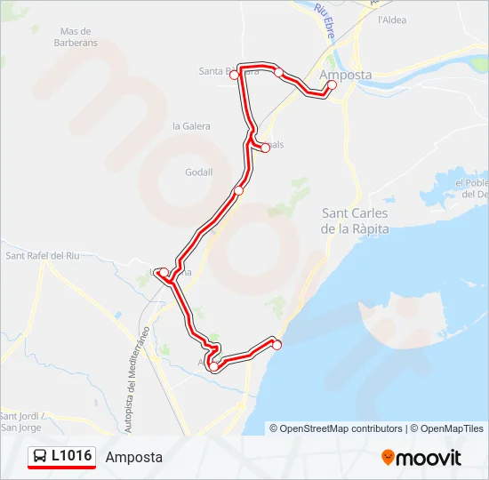 L1016 Bus Line Map