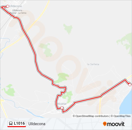 Mapa de L1016 de autobús
