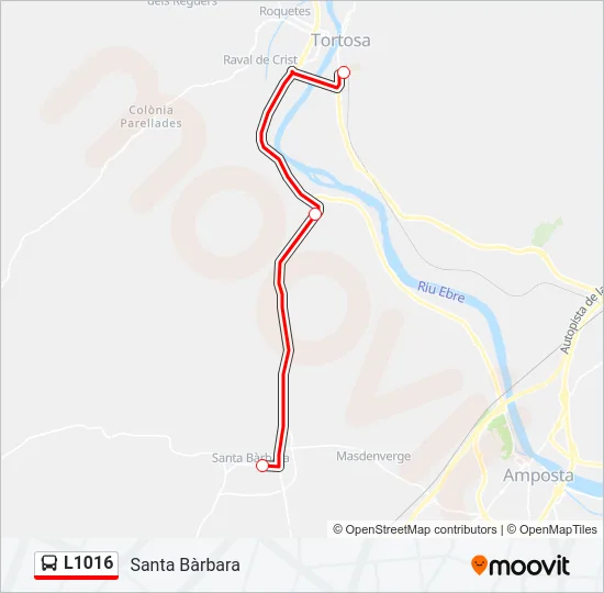 L1016 Bus Line Map