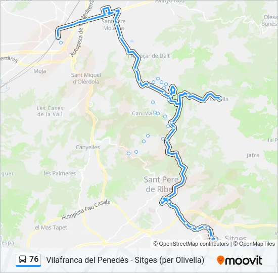 76 Bus Line Map