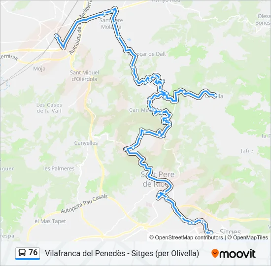 76 Bus Line Map