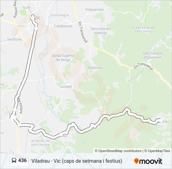 Mapa de 436 de autobús