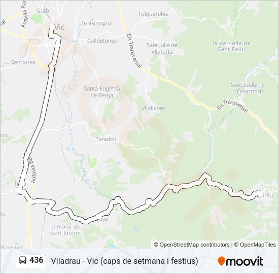 Mapa de 436 de autobús