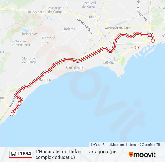 L1884 Bus Line Map