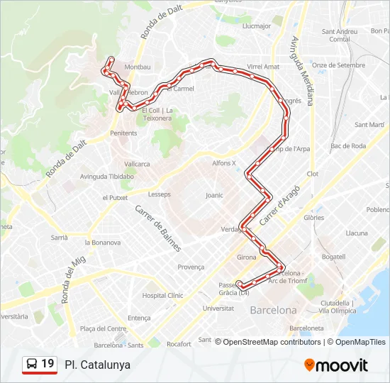19 Bus Line Map