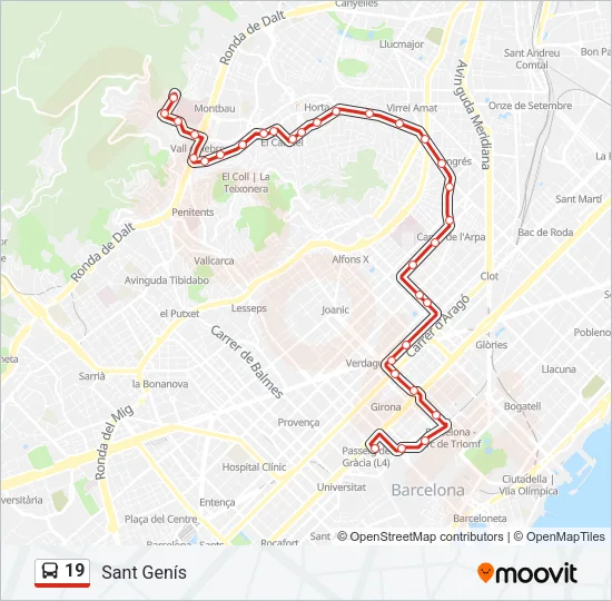 19 Bus Line Map