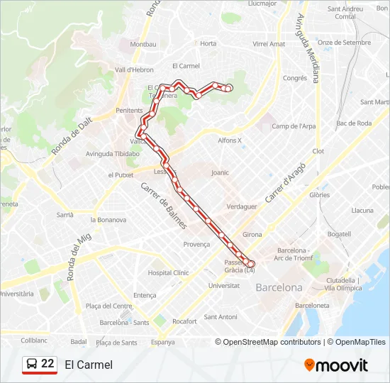 22 Bus Line Map