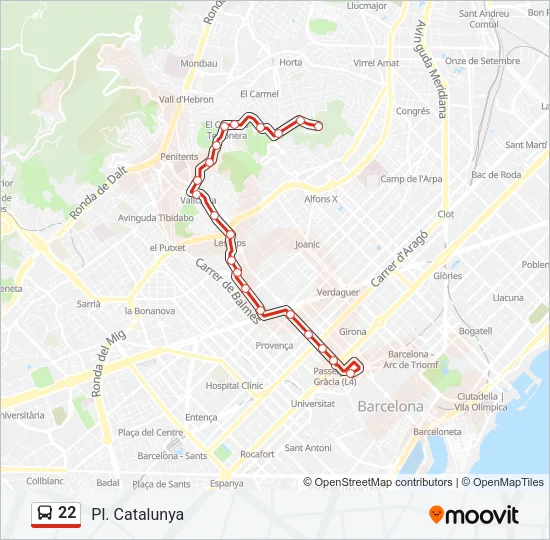 22 Bus Line Map