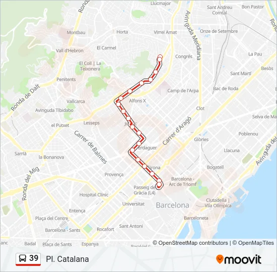 39 Bus Line Map
