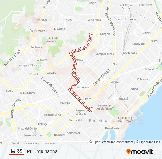 39 Bus Line Map