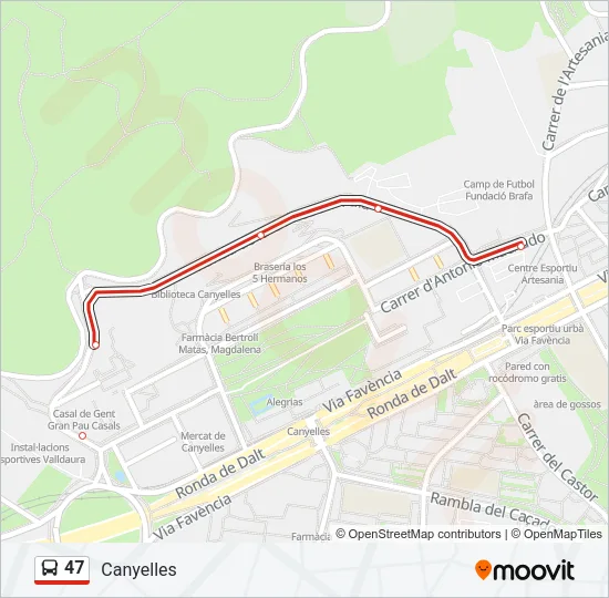 47 Bus Line Map