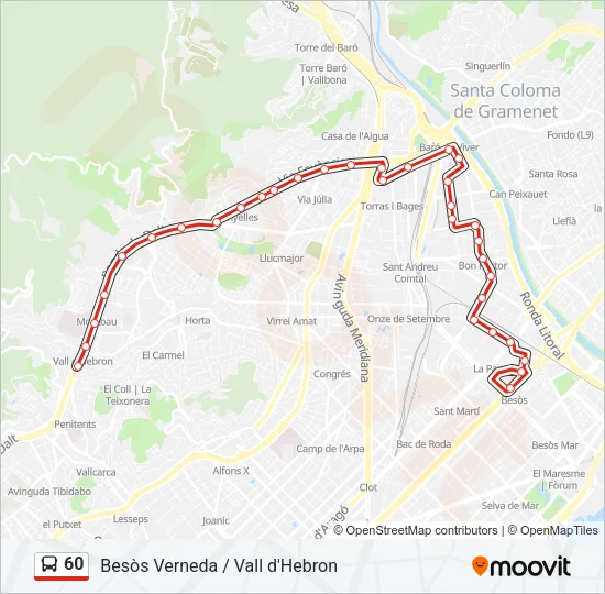 60 Bus Line Map