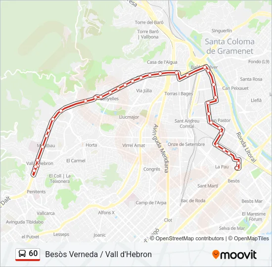 60 Bus Line Map