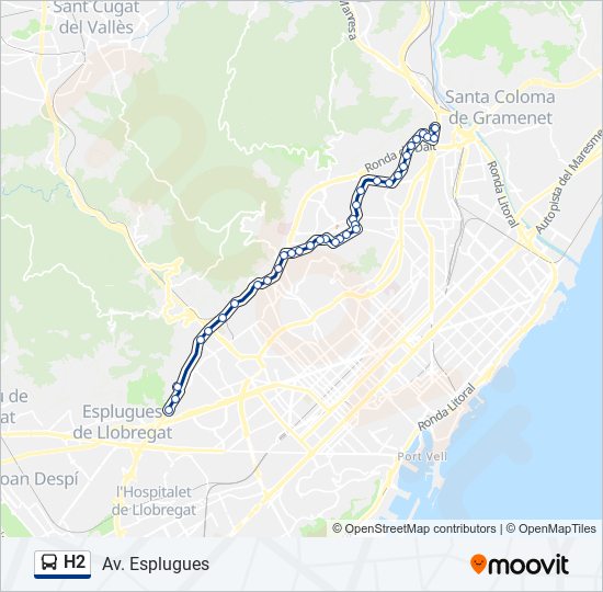 H2 bus Line Map
