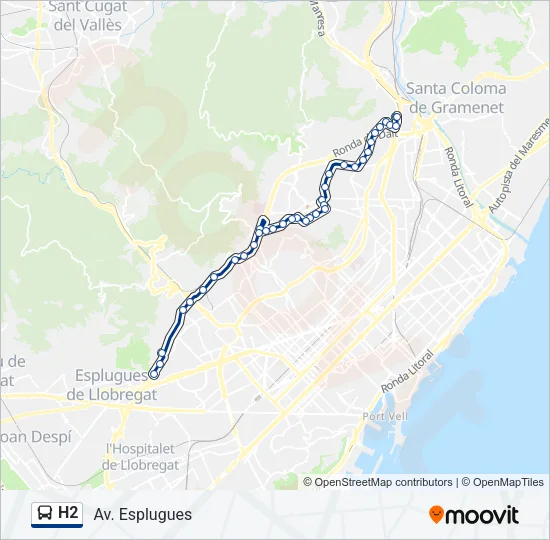 H2 Bus Line Map