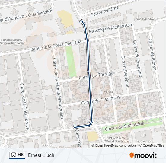 H8 bus Line Map