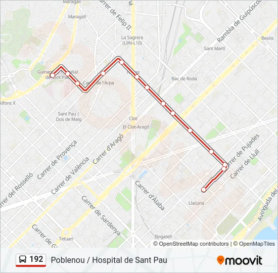 192 Bus Line Map