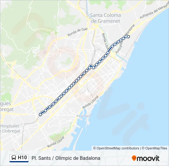H10 Bus Line Map