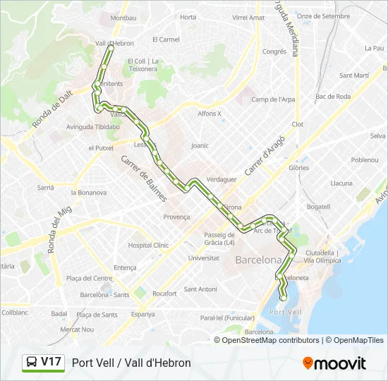 V17 Bus Line Map
