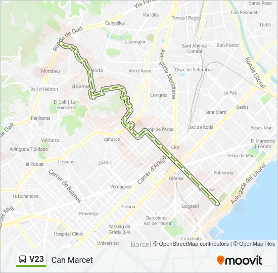 V23 Bus Line Map