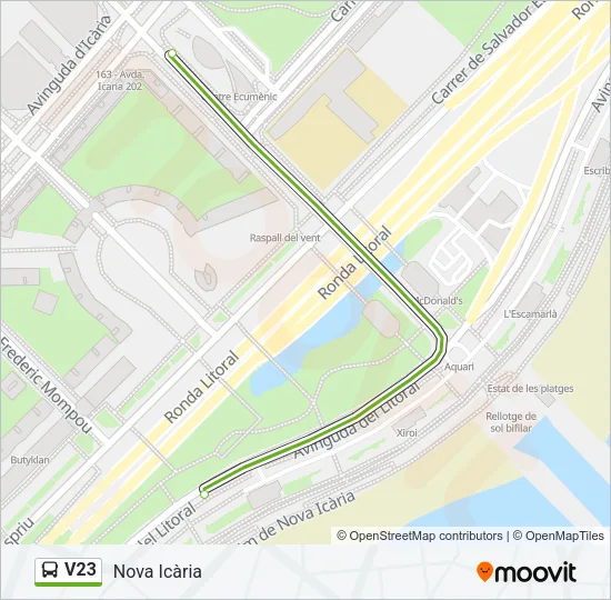 V23 Bus Line Map