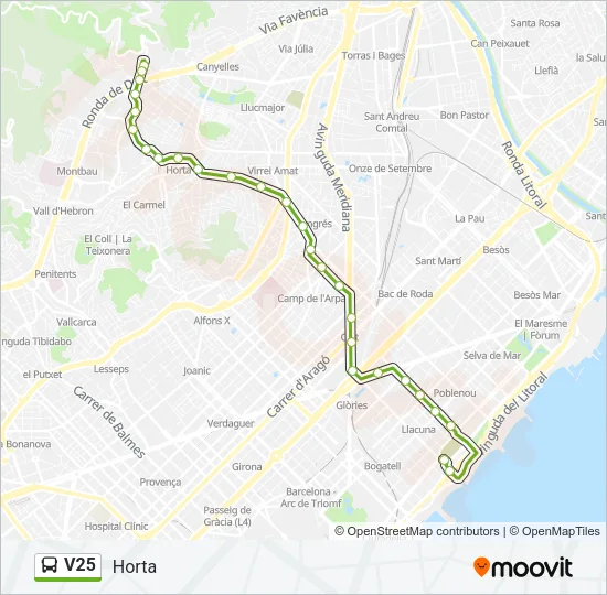 V25 Bus Line Map