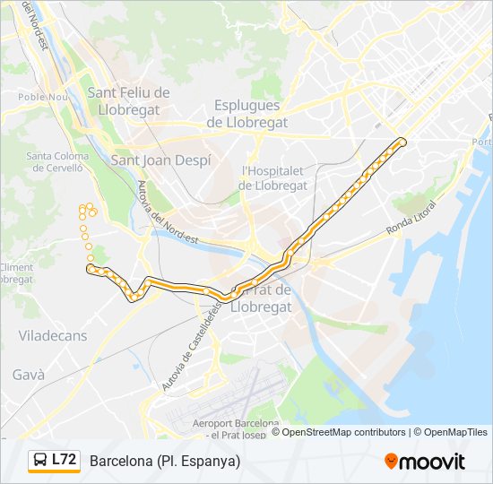 L72 bus Line Map