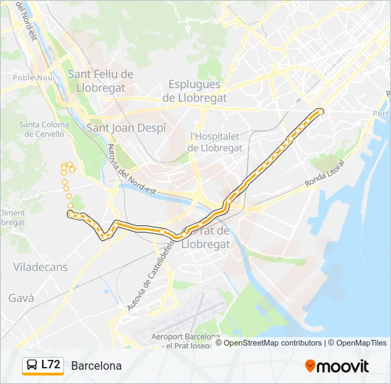 L72 Bus Line Map