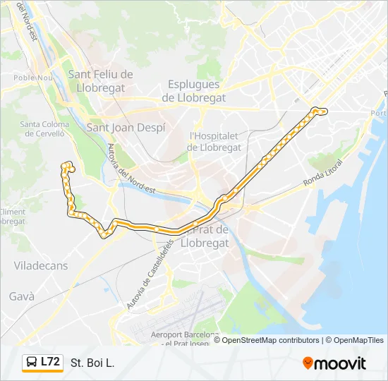 L72 Bus Line Map
