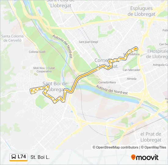 L74 Bus Line Map