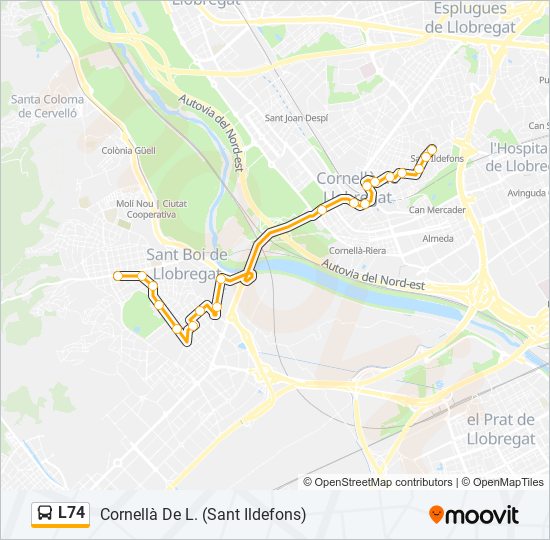 L74 bus Line Map