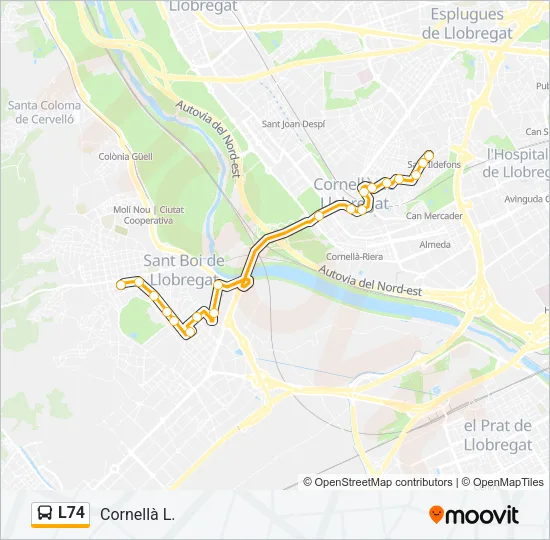 L74 Bus Line Map