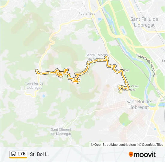 L76 Bus Line Map