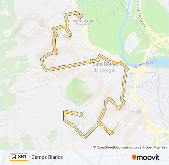 SB1 bus Line Map