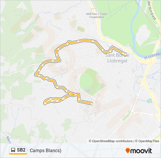 SB2 bus Line Map