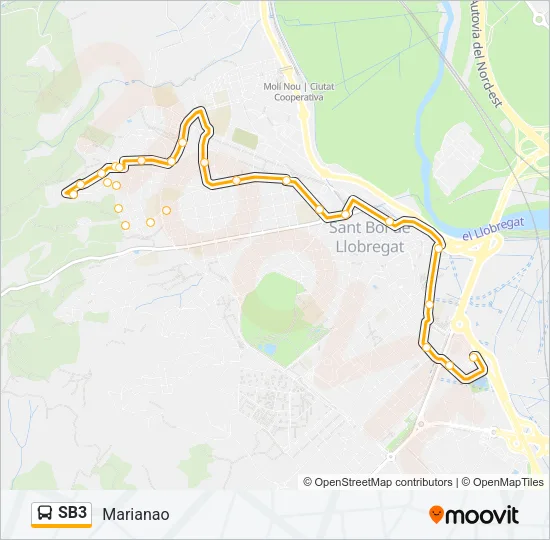 SB3 Bus Line Map