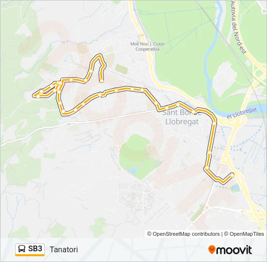 SB3 Bus Line Map