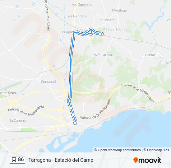 86 Bus Line Map