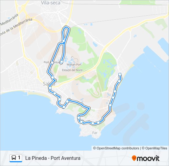1 Bus Line Map