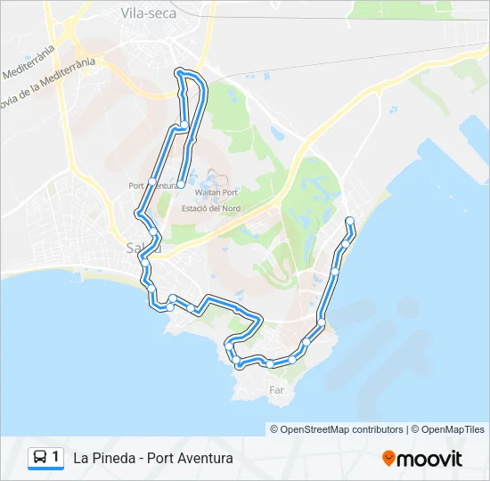 1 Bus Line Map