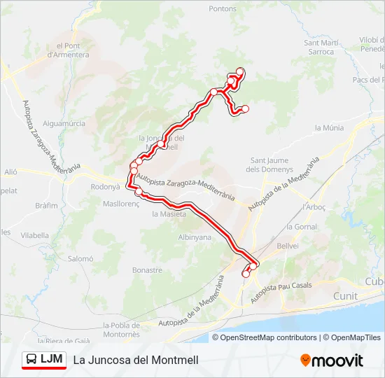 LJM Bus Line Map