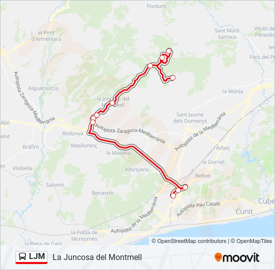 Mapa de LJM de autobús