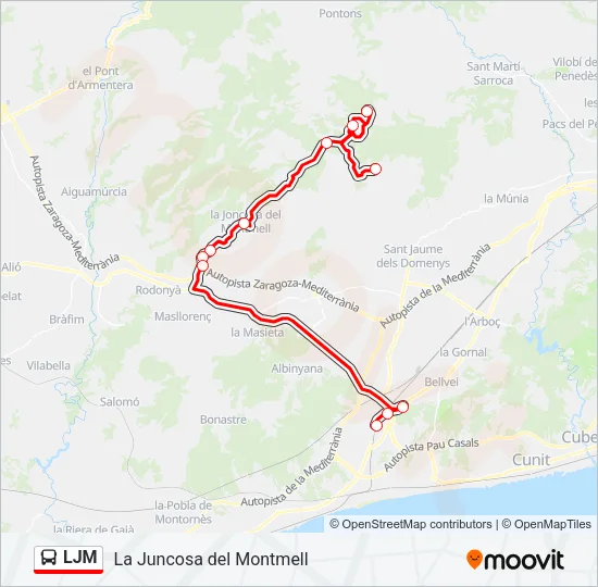 LJM Bus Line Map