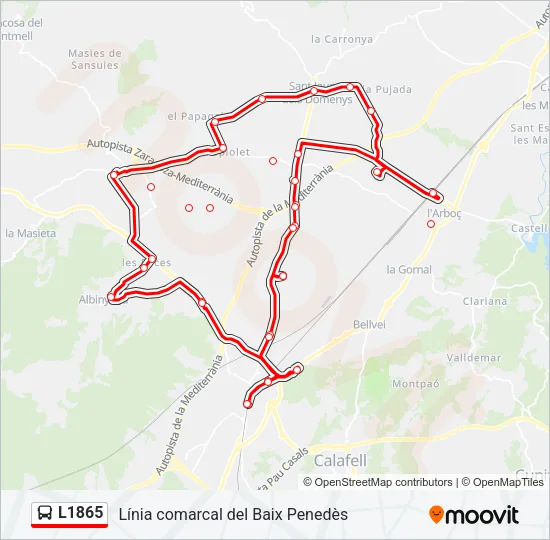 L1865 Bus Line Map