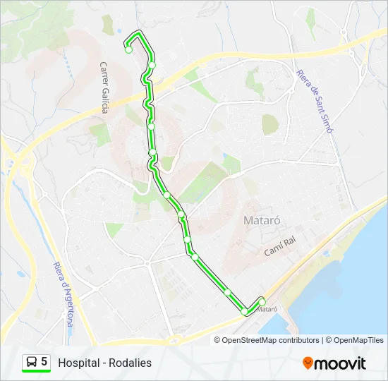 5 Bus Line Map