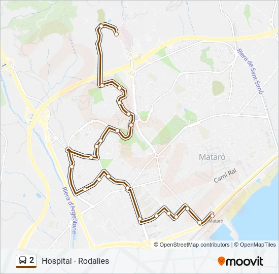 2 Bus Line Map