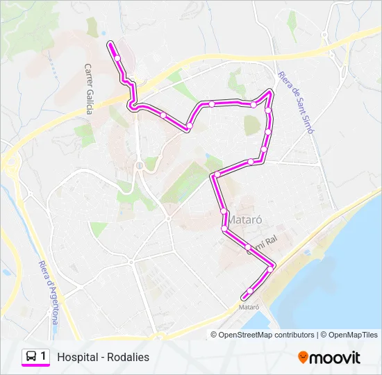 1 Bus Line Map