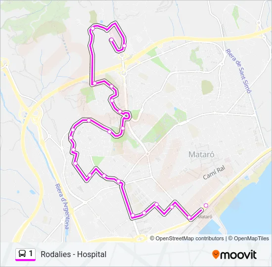 1 Bus Line Map