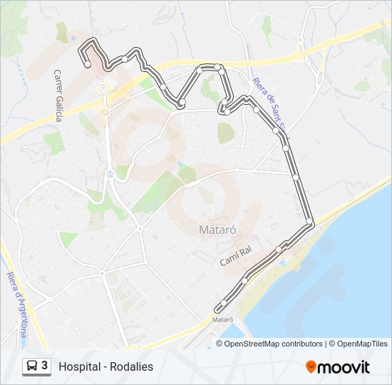 Mapa de 3 de autobús